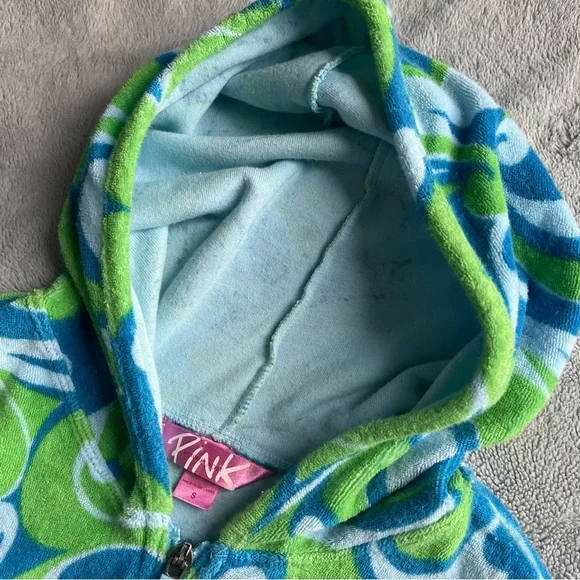 PINK Victoria's Secret Vintage Y2K Retro Hippie Paisley Terry Hoodie Sweatshirt - Picture 8 of 13